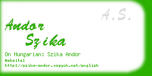 andor szika business card